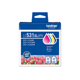LC531XL Brother LC531XL4PK Black, Cyan, Magenta and Yellow High Yield Ink Cartridges, 500 Pages.